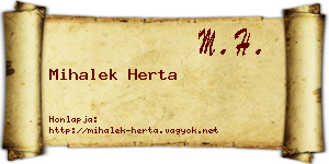 Mihalek Herta névjegykártya